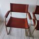 B34 armchairs, cognac leather and gilding