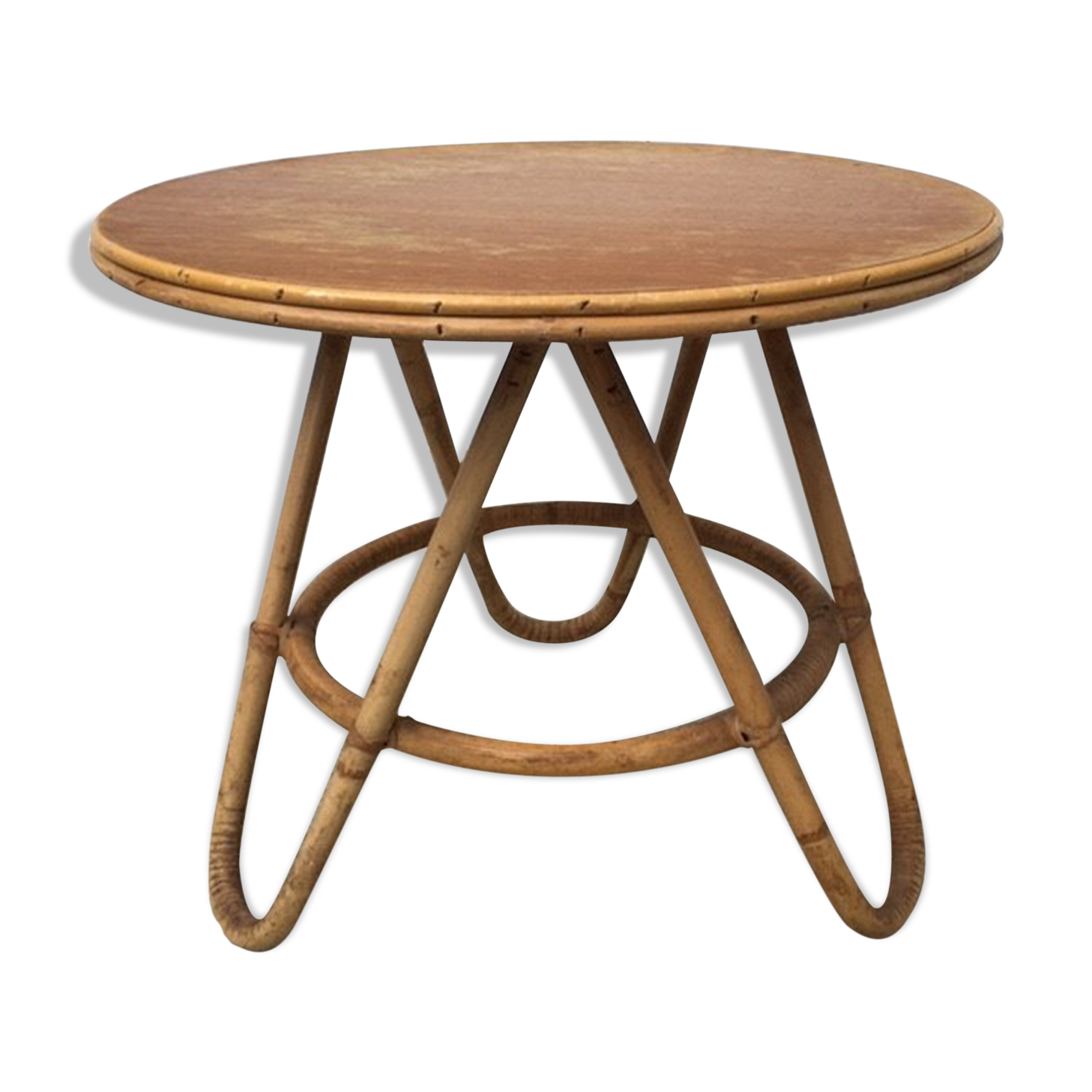 Rattan side table
