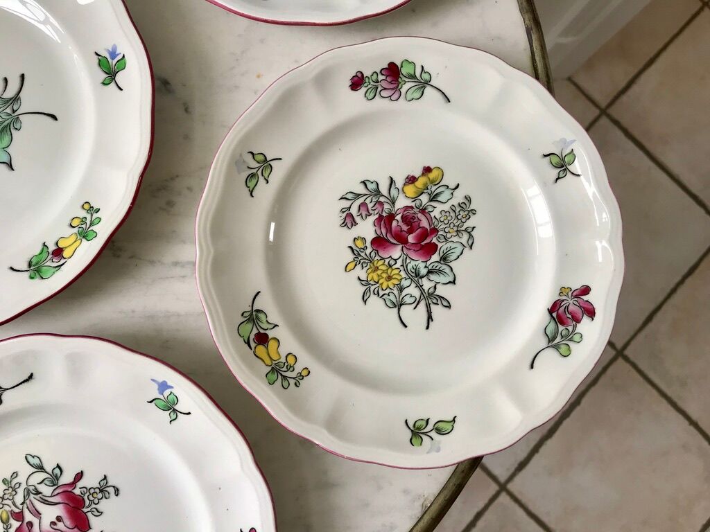 Set of 7 dessert plates Lunéville years 40 50