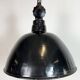 East German Black Enamel Factory Light by Lbd Veb Leuchtenbau Dresden, 1950