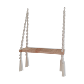 Étagère murale bois et corde de coton