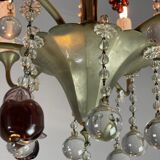 Silver bronze lustre garnished with pampilles, fruits and balls