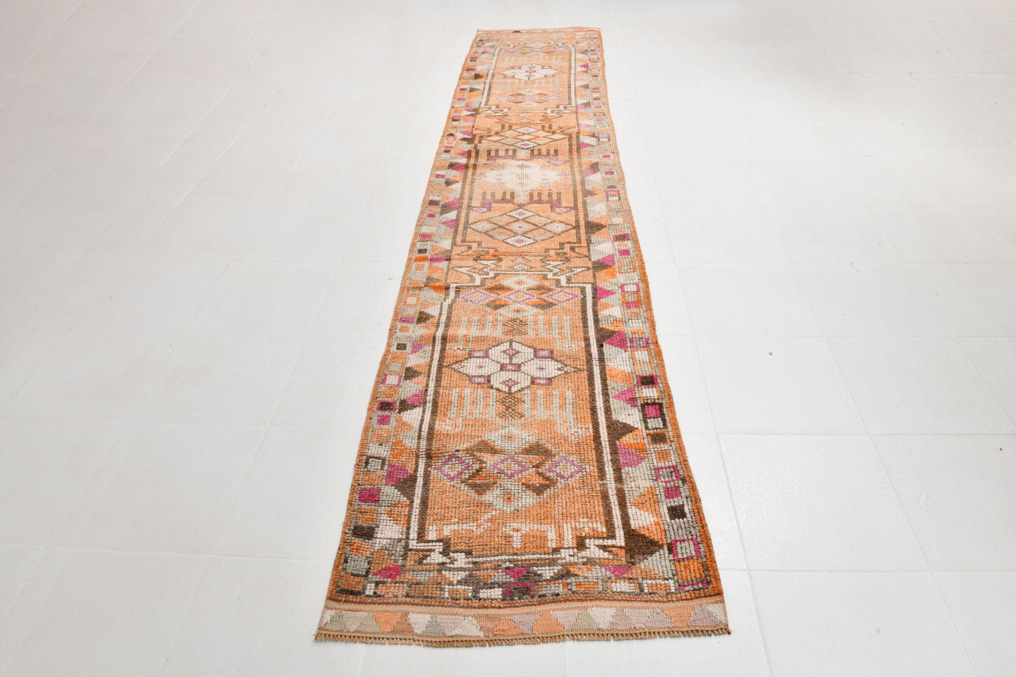 3x14 1960s Antique Vintage Runner Rug,84x427Cm