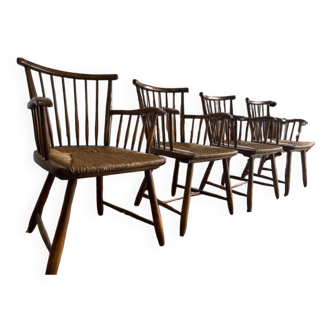 Suite de 4 chaises de bar vintage 'arno lambrecht wks7'