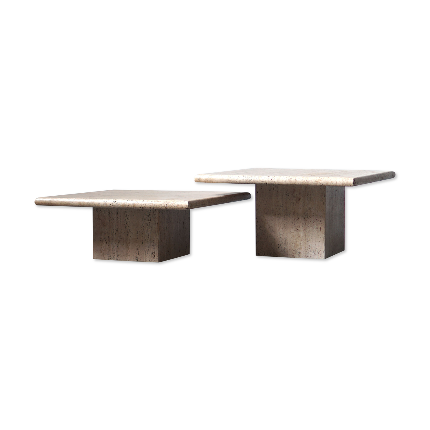 Modular travertine coffee table
