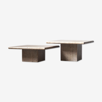 Modular travertine coffee table
