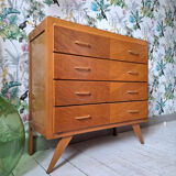 Vintage chest of drawers with compass feet, old furniture
