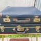 Pair Old Carton Blue Fibre - Reinforcements - Vintage Metal Anse