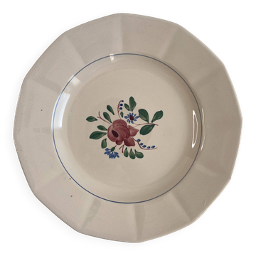 Presentation plate Sarreguemines and Digoin hand-painted