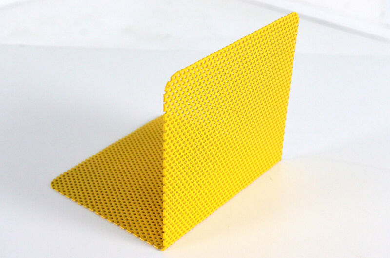 Ensemble de 3 serre-livres en métal - design vintage - jaune