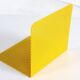 Ensemble de 3 serre-livres en métal - design vintage - jaune