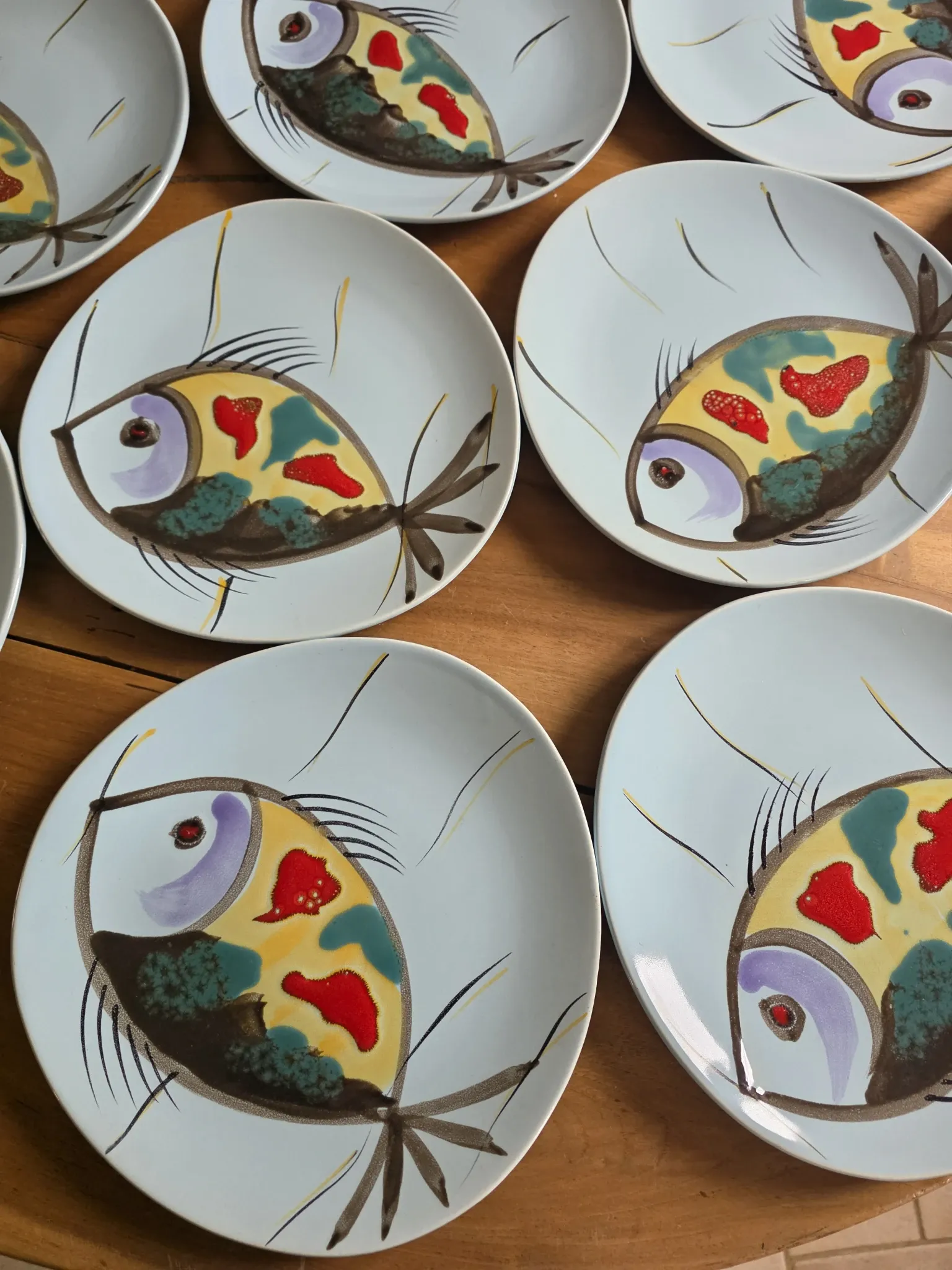 Assiettes plates Mid Century