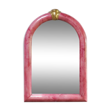 Pink Lacquered Goatskin Mirror by Karl Springer, 1970s