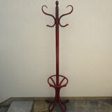 Old red parrot coat rack