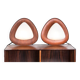 Pair of Italian teak and opaline wall lights by Goffredo Reggiani 1960.