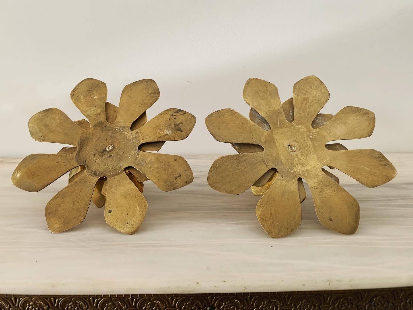Old brass candlesticks