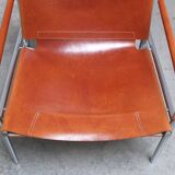 Cognac leather 'SZ02' lounge chair by Martin Visser for 't Spectrum, 1960