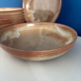 Service de 6 assiettes creuse en grès vintage - art de la table ceramique grès vintage