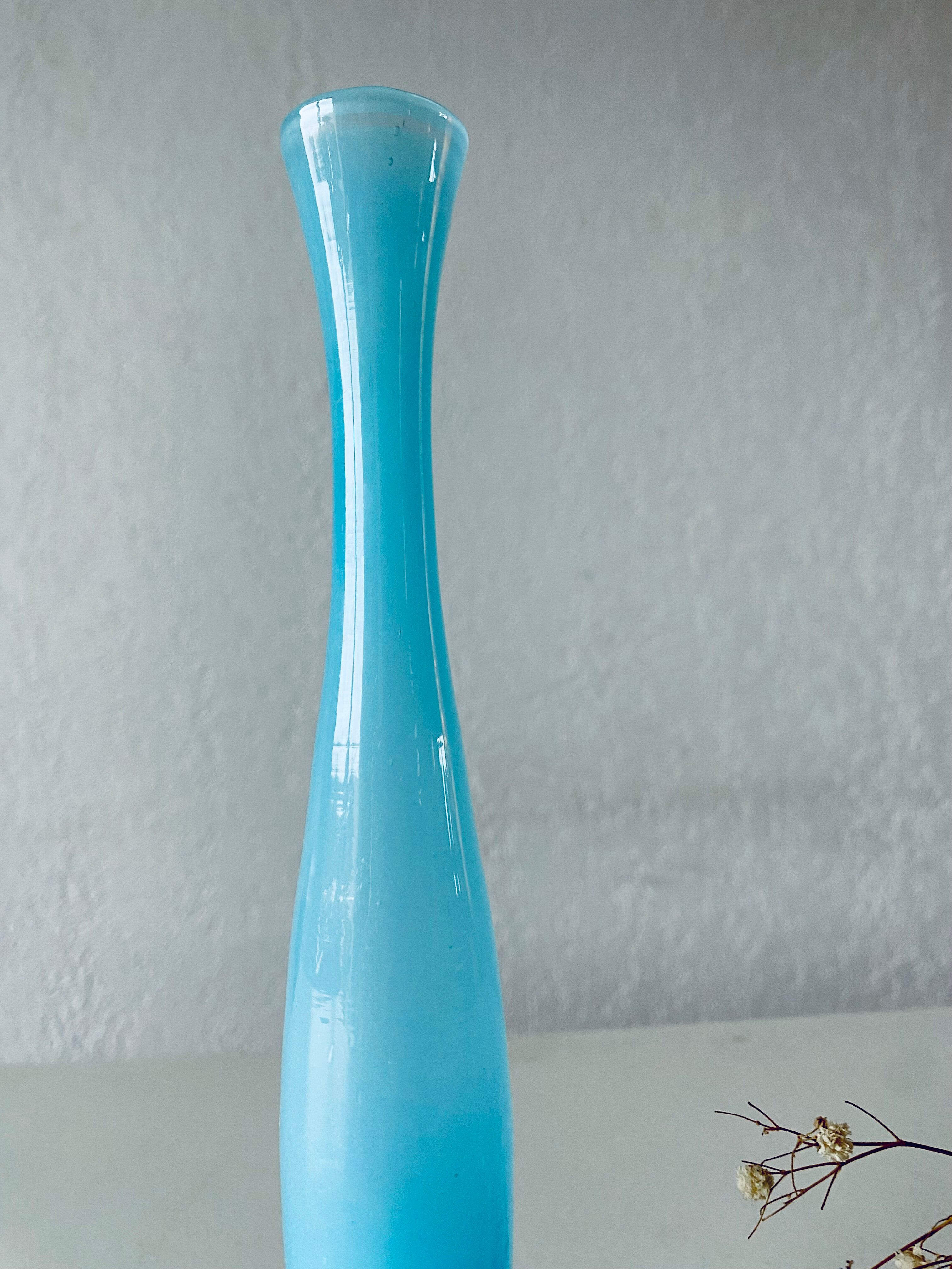 Antique vase in blue and white opaline