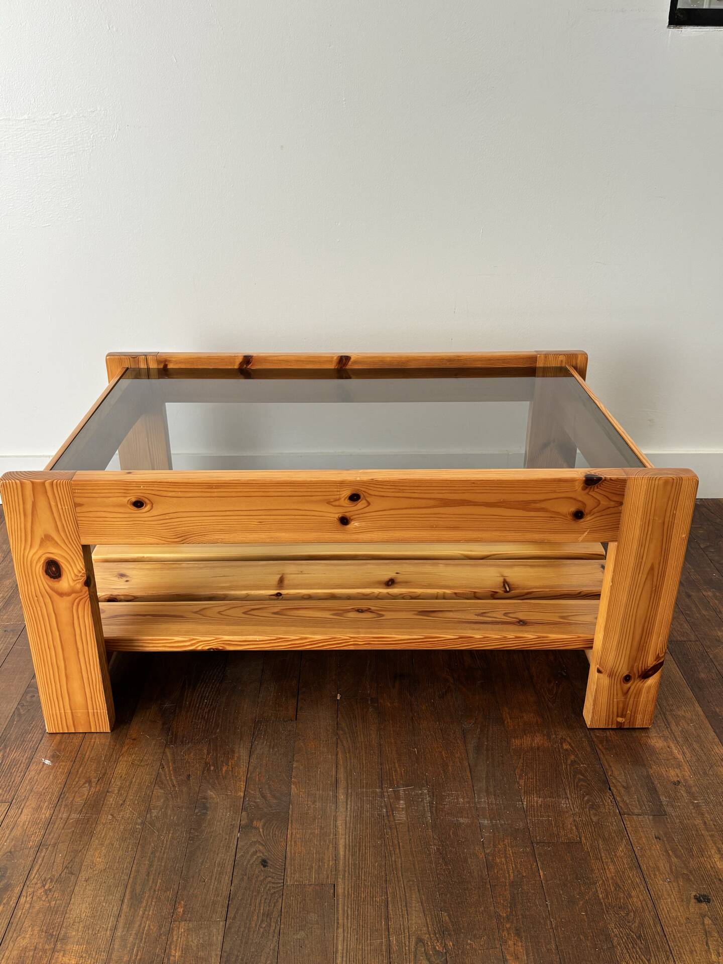 1970s pine coffee table