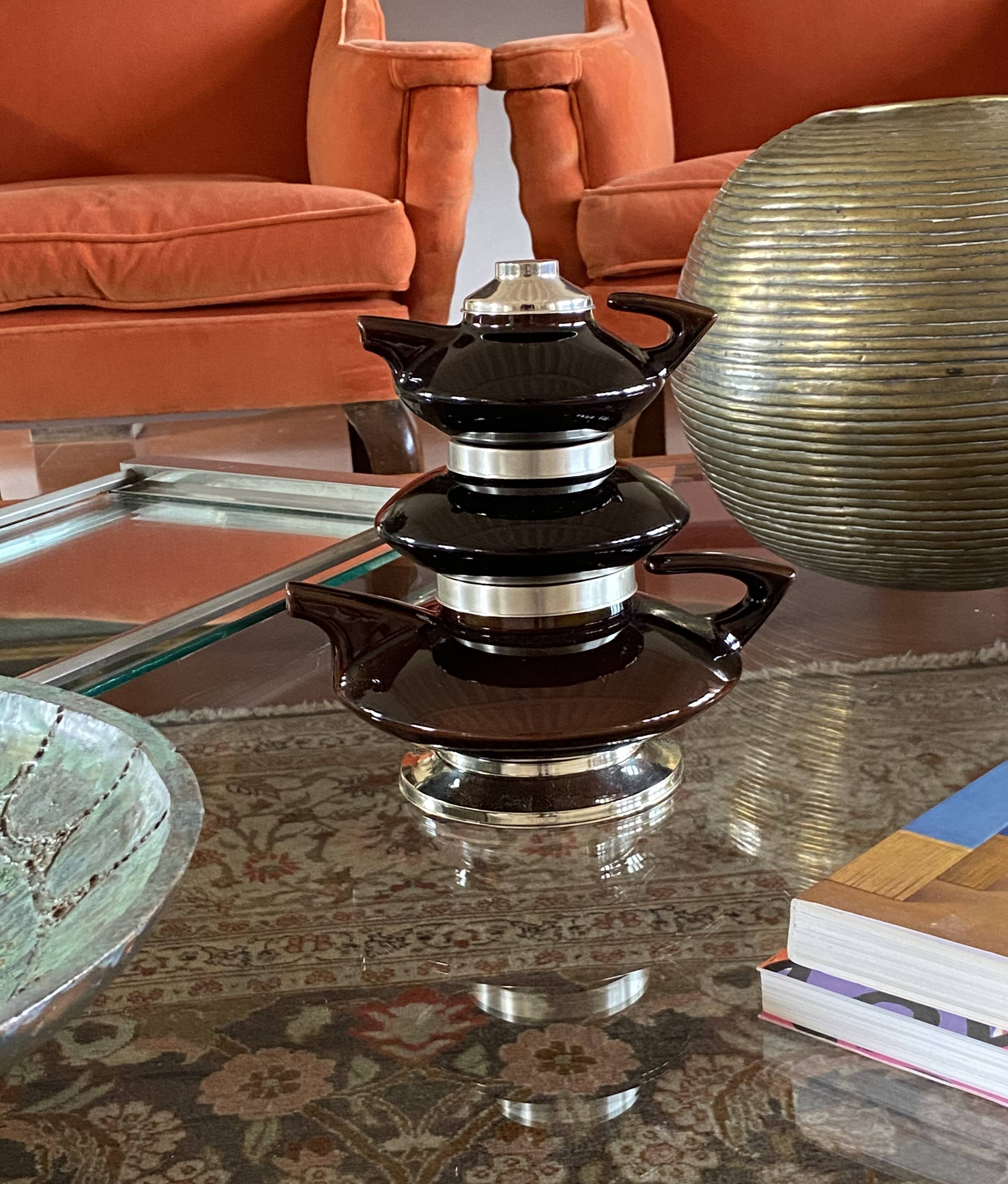 Mid-century modern piled up Tea set, SC3 Italy 1970s