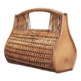 Panier osier vintage, besace, panier tressé, campagne