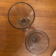 Set of champagne flutes in Biot glass