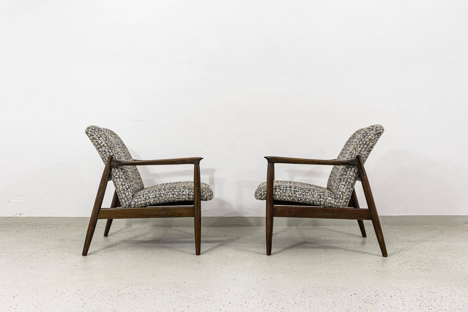 Pair of vintage armchairs GFM-64 by Edmund Homa, GFM, Poland, 1960s