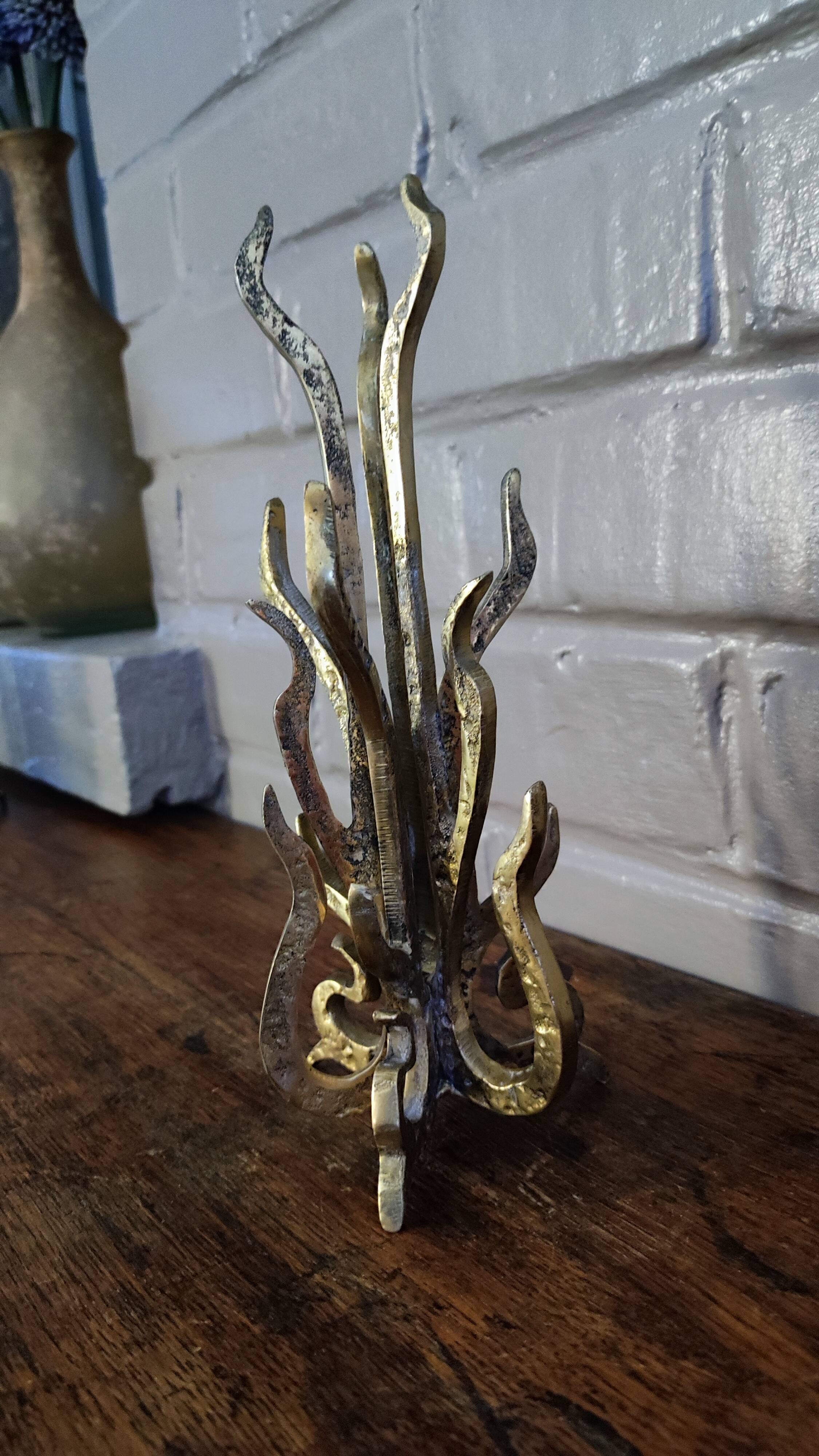Brutalist Bronze Sculpture Candle Holder or Vase by Heinz Goll