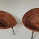 Pair of wicker basket armchairs
