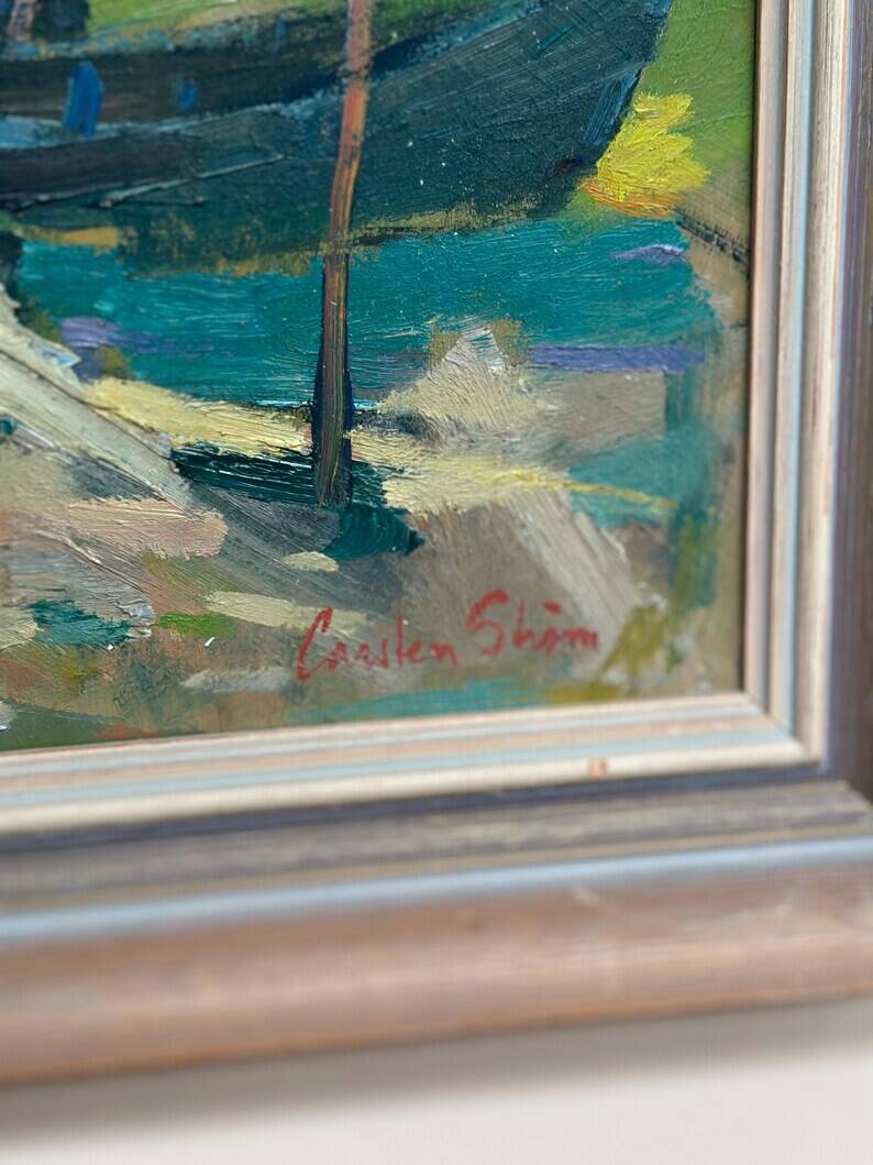 Original Swedish Oil on Panel – "Vid Knabäck, Skåne" by Carl-Axel Schwieler – Signed – Vintage & Framed – 59 × 50 cm (23.2" × 19.7")