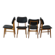 Vintage Design Chairs Beech Wood Black Skai Leather East Germany Möbel 1960