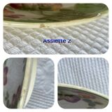 Set of 2 HB&Cie slip plates, diameter 21 cm, strawberry decoration