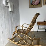 Rocking- chair en rotin vintage