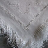 10 old damask-monogrammed-embroidered tea towels 30x30cm