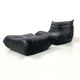Togo chair and pouffe-black leather attributed to Ducaroy for Ligne Roset.