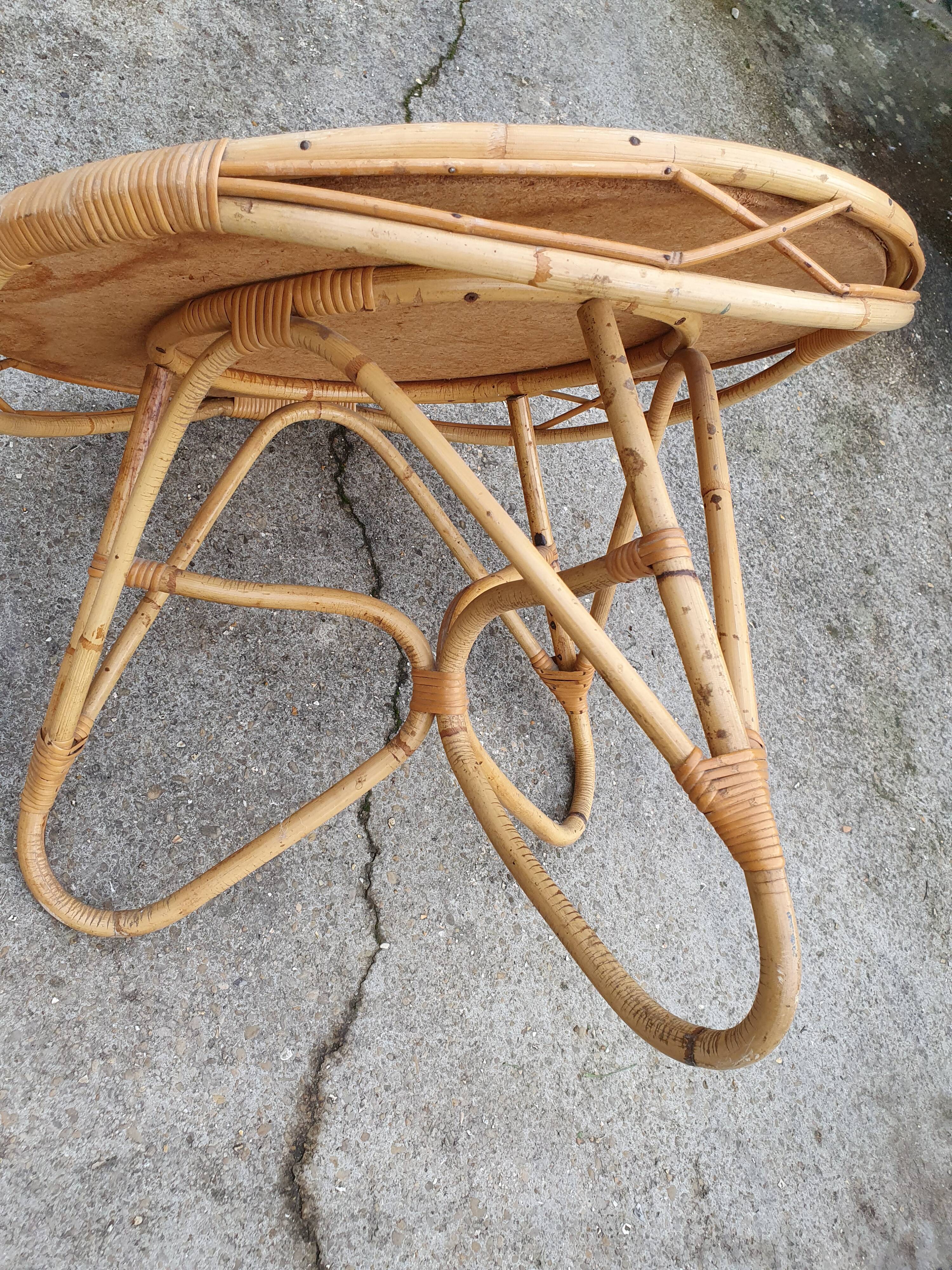 Vintage rattan coffee table