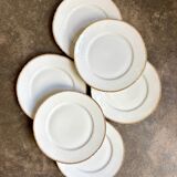 6 gold Limoges porcelain dessert plates