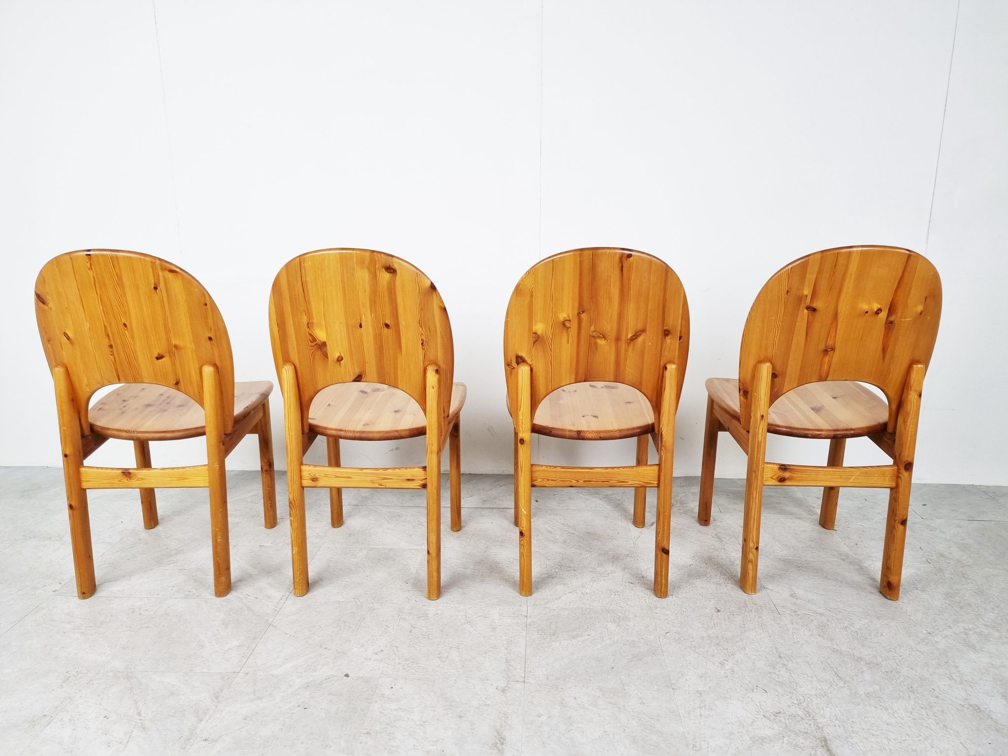 Rainer Daumiller pine wood dining chairs for Hirtshals Savvaerk  1980