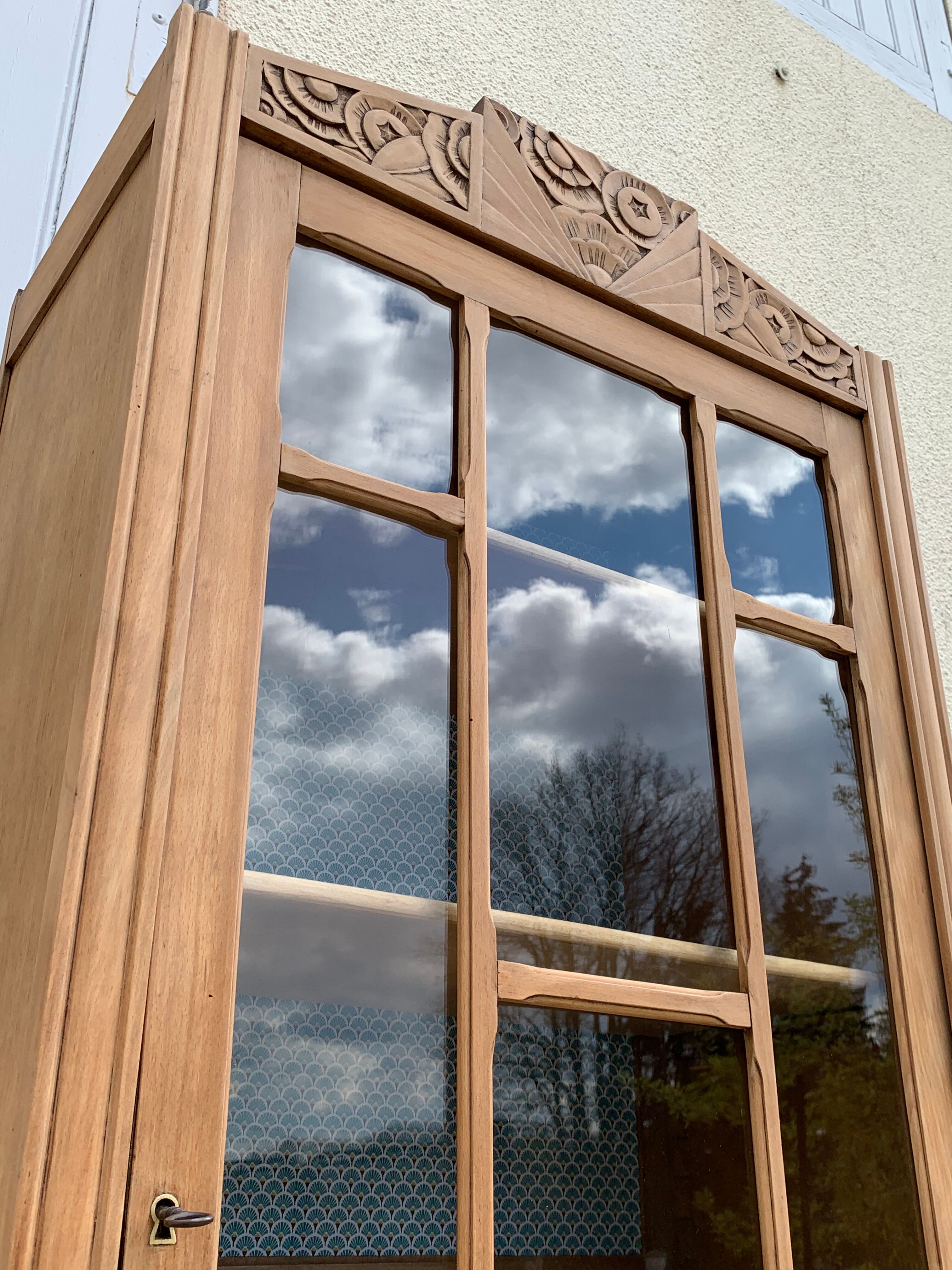 Art deco glass-glazed parisian wardrobe