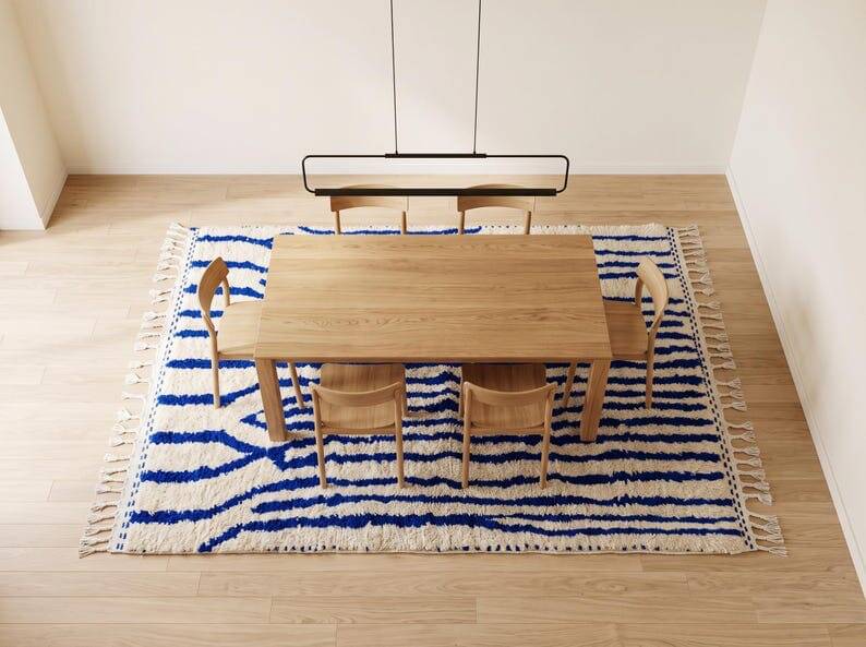 Custom-made traditional pure wool rug size 2/3 m