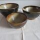 Set of 3 vernissé sandstone bowls by a ceramic potter