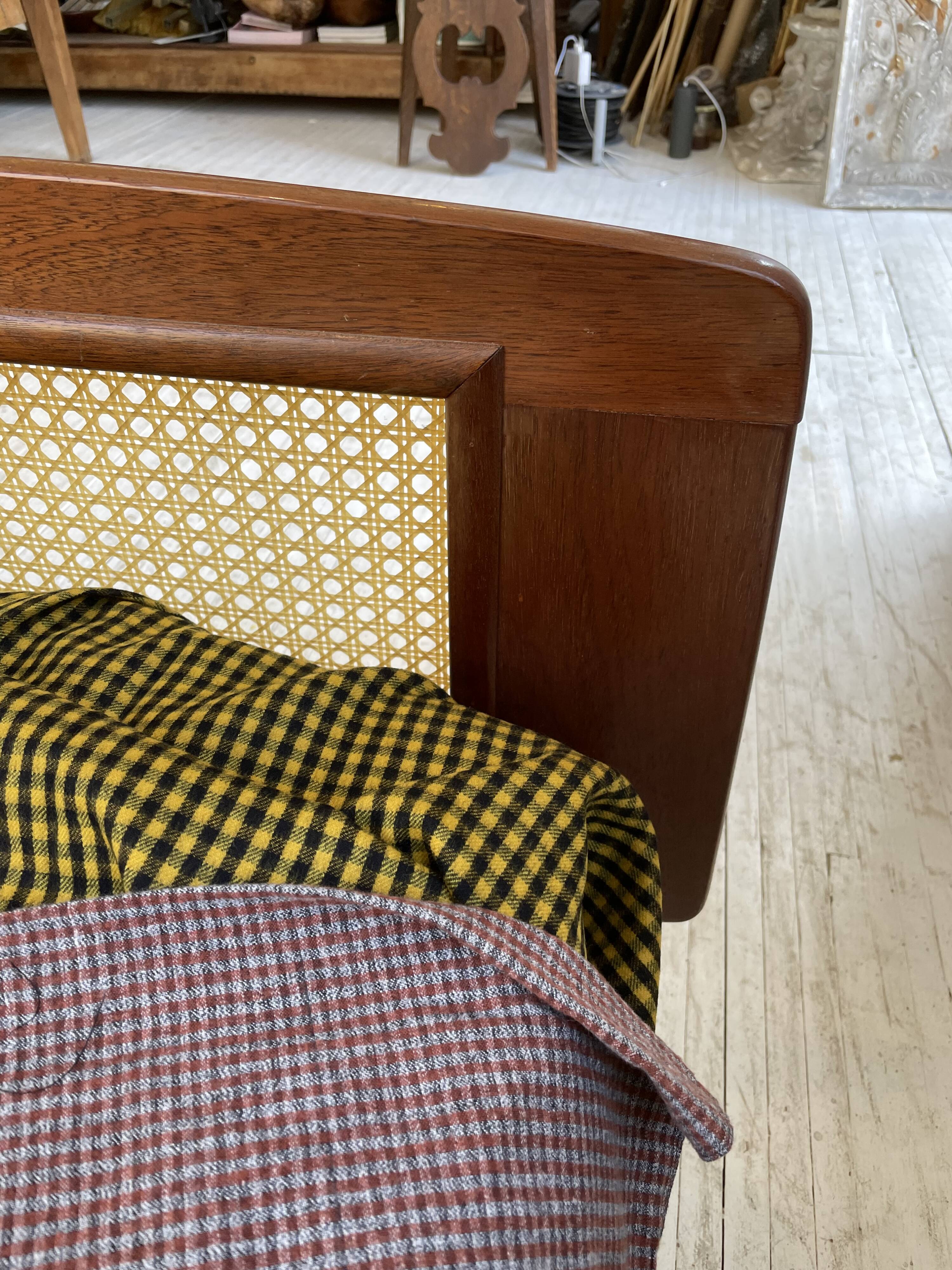 Lit Roset SNA teck et cannage 1 place