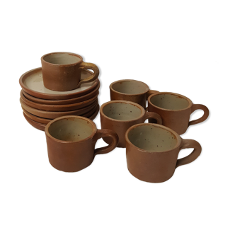 Set of 6 coffee cups with sandstone cups