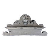 Ancient small wooden fronton carved shabby gustavian patina