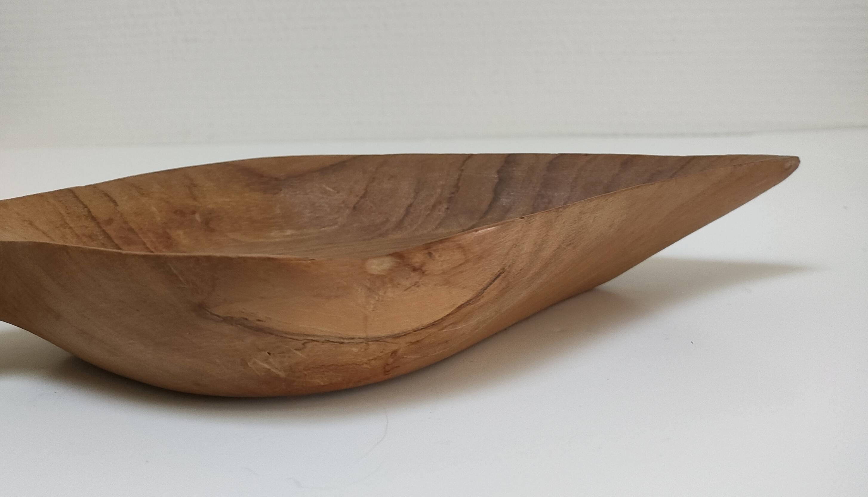 Vintage sculptural wooden pocket tray