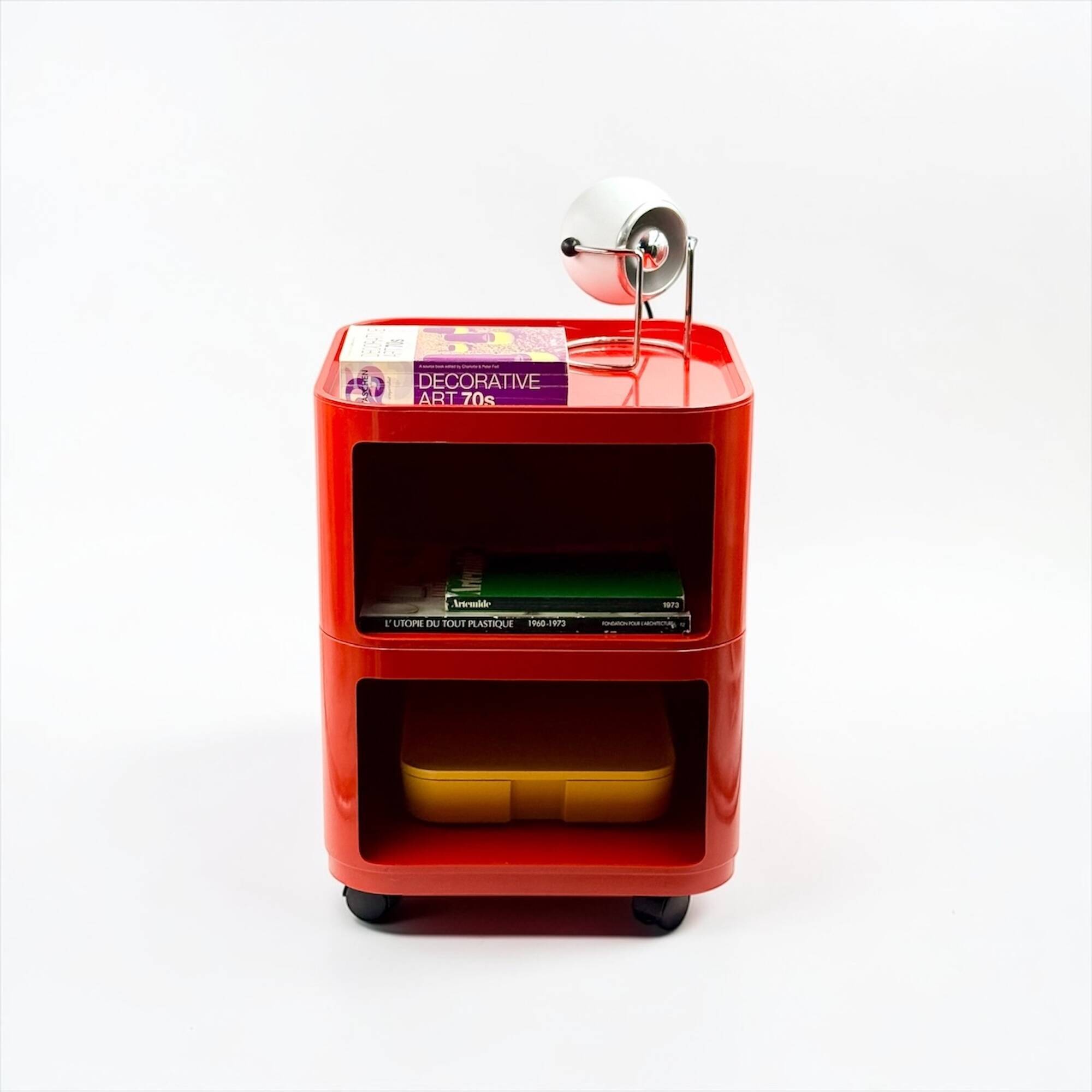Module de rangement Kartell rouge design italien des années 70