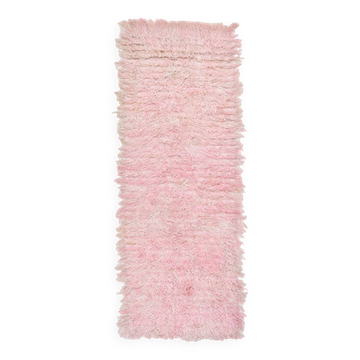 Tapis de couloir turc vintage rose pastel doux 3x10, 110x313 cm SK 70357