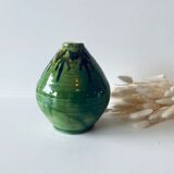 Signed ceramic green vase