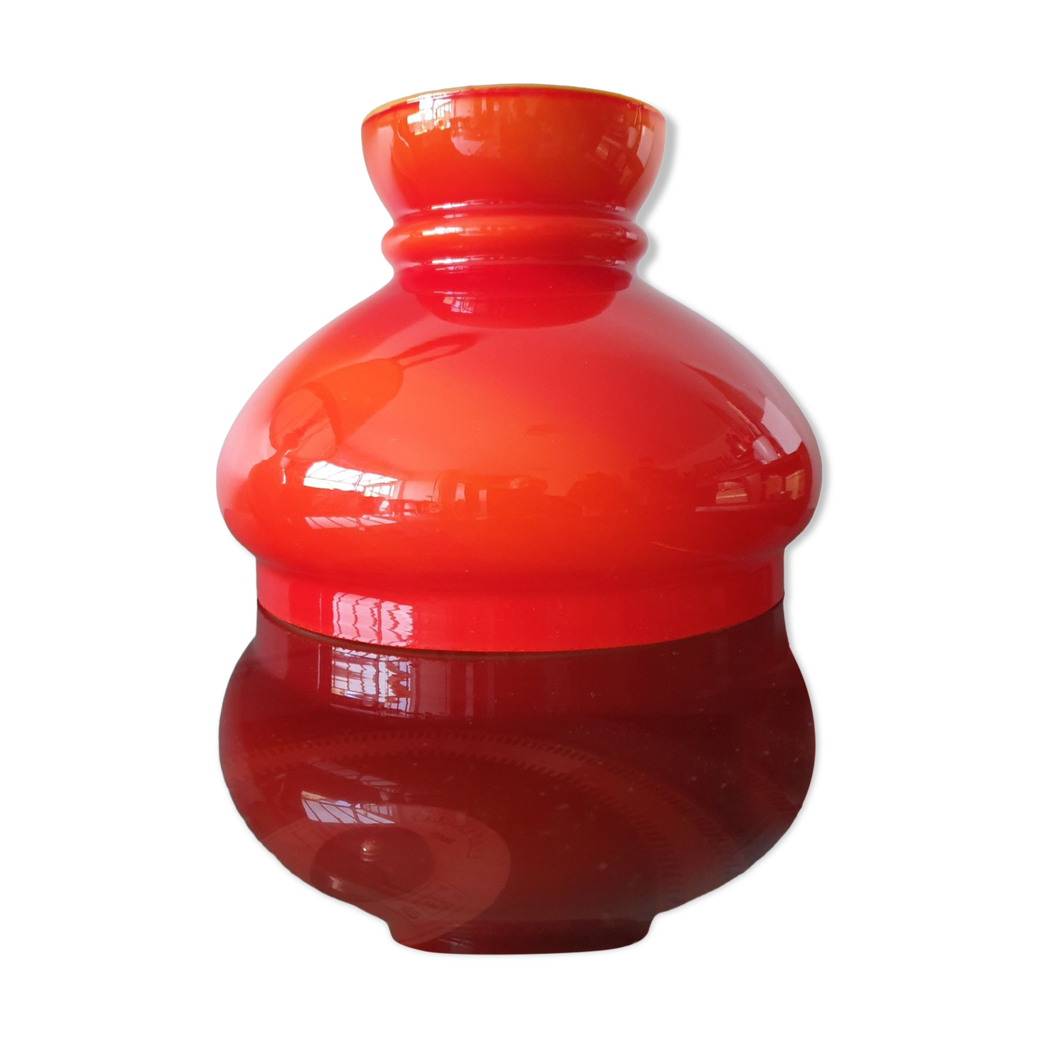 Abat day vintage opaline glass orange 1970